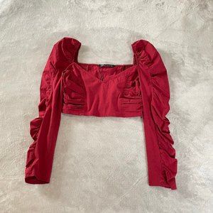 Zara burgandy crop top